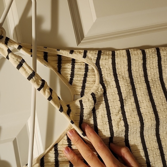 MADEWELL Green And Cream Striped Tie Tank Top XS - Picture 8 of 10